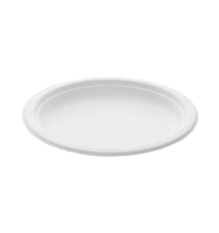 Plato Caña de Azucar Blanco Ø180mm (600 Uds)