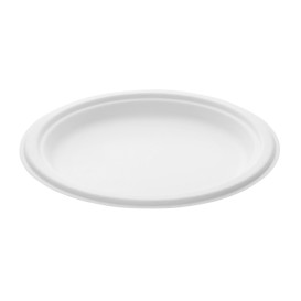 Plato Caña de Azucar Blanco Ø230mm (50 Uds)