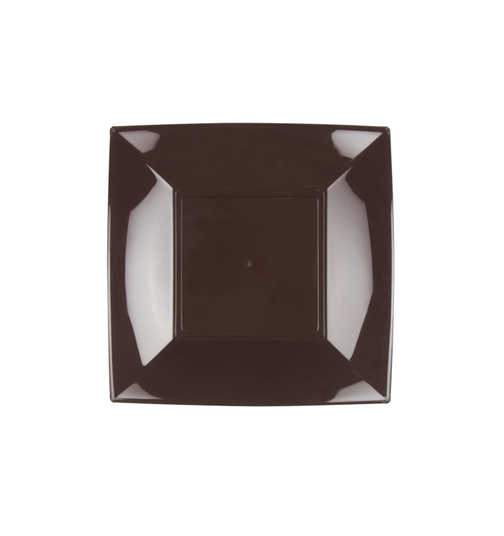 Plato de Plastico Llano Marron Nice PP 180mm (25 Uds) Plato de Plastico Llano Marron Nice PP 180mm (25 Uds)