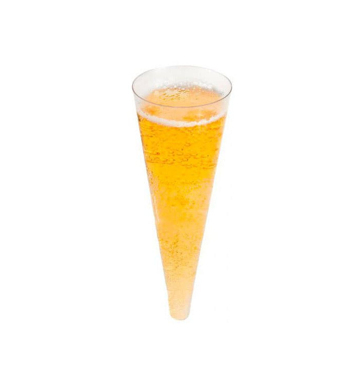 Copa de Plastico "Cono" Trans.100ml Ø5x14cm (24 uds) Copa de Plastico "Cono" Trans.100ml Ø5x14cm (24 uds)