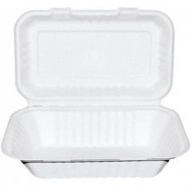 Envase MenuBox Caña Azúcar Blanco 225x165x64mm (50 Uds)
