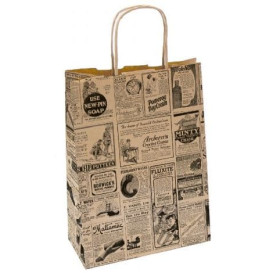 Bolsa Papel Kraft con Asas "Times" 80g 20+10x29 cm (50 Uds)