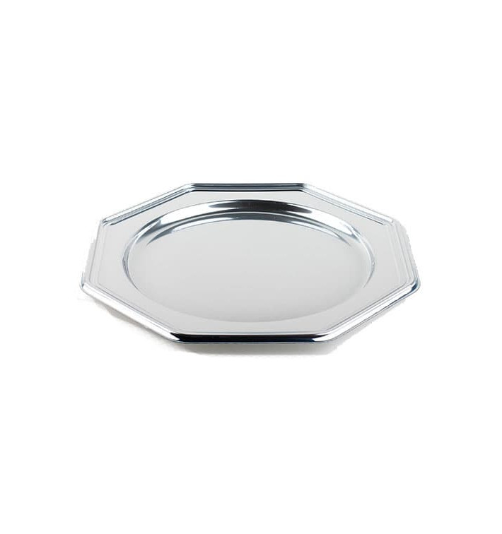 Bajoplato de Plastico Catering Octog. Plata 30 cm (5 Uds) Bajoplato de Plastico Catering Octog. Plata 30 cm (5 Uds)