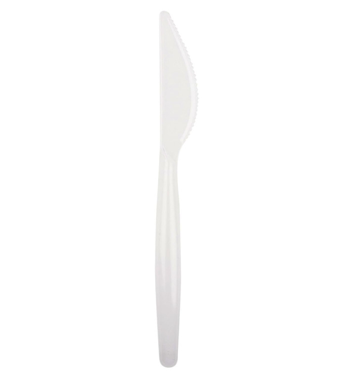 Cuchillo de Plastico Easy PS Blanco 185mm (20 Uds) Cuchillo de Plastico Easy PS Blanco 185mm (20 Uds)