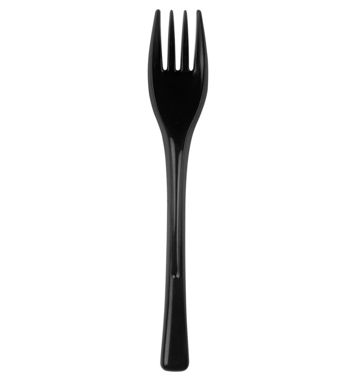 Tenedor de Plastico Fly Negro 140mm (50 Uds) Tenedor de Plastico Fly Negro 140mm (50 Uds)