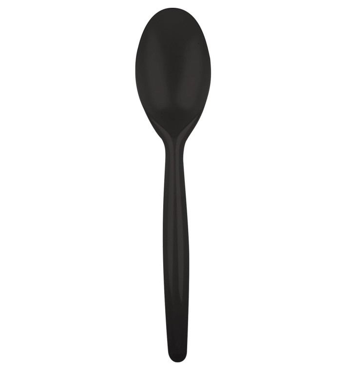 Cuchara de Plastico Easy PS Negro 185 mm (20 Uds) Cuchara de Plastico Easy PS Negro 185 mm (20 Uds)