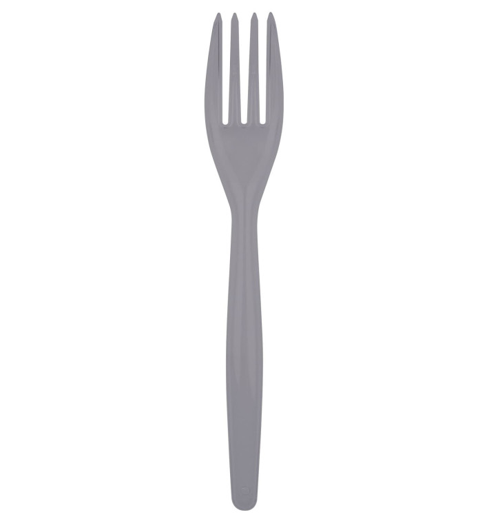 Tenedor de Plastico Easy PS Gris 180mm (20 Uds) Tenedor de Plastico Easy PS Gris 180mm (20 Uds)