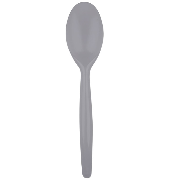 Cuchara de Plastico Easy PS Gris 185 mm (20 Uds) Cuchara de Plastico Easy PS Gris 185 mm (20 Uds)