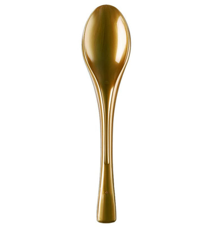 Cuchara de Plastico Fly Oro 145mm (50 Uds) Cuchara de Plastico Fly Oro 145mm (50 Uds)