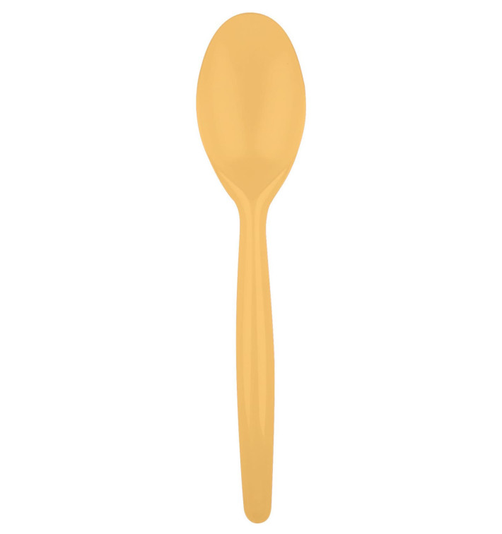 Cuchara de Plastico Easy PS Oro 185 mm (20 Uds) Cuchara de Plastico Easy PS Oro 185 mm (20 Uds)