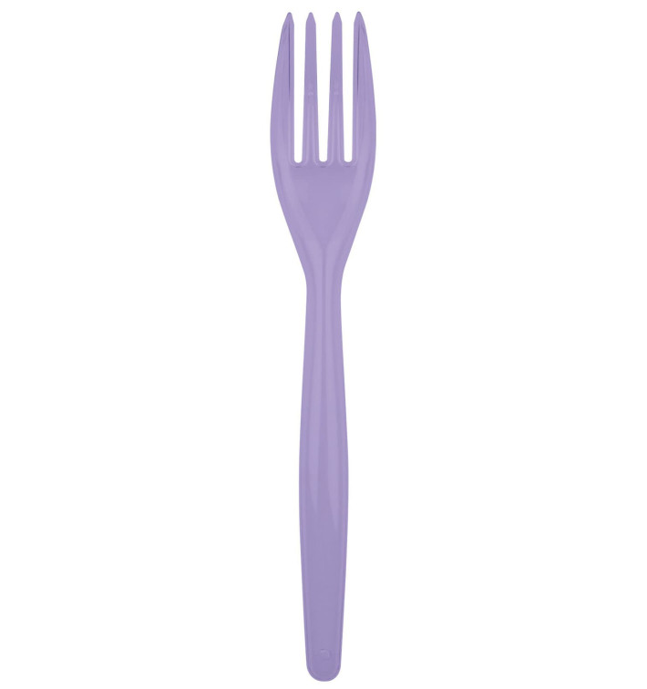 Tenedor de Plastico Easy PS Lila 180mm (20 Uds) Tenedor de Plastico Easy PS Lila 180mm (20 Uds)