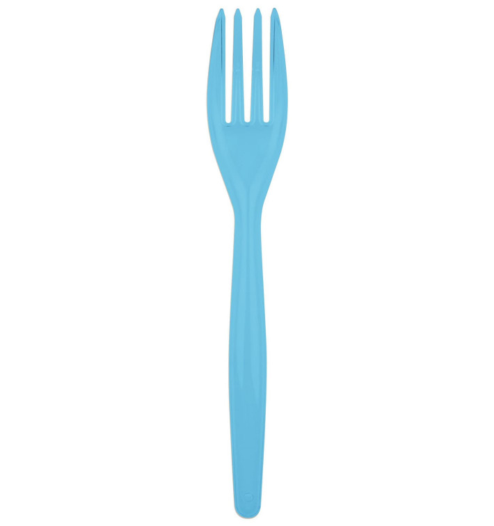 Tenedor de Plastico Easy PS Turquesa 180mm (20 Uds) Tenedor de Plastico Easy PS Turquesa 180mm (20 Uds)