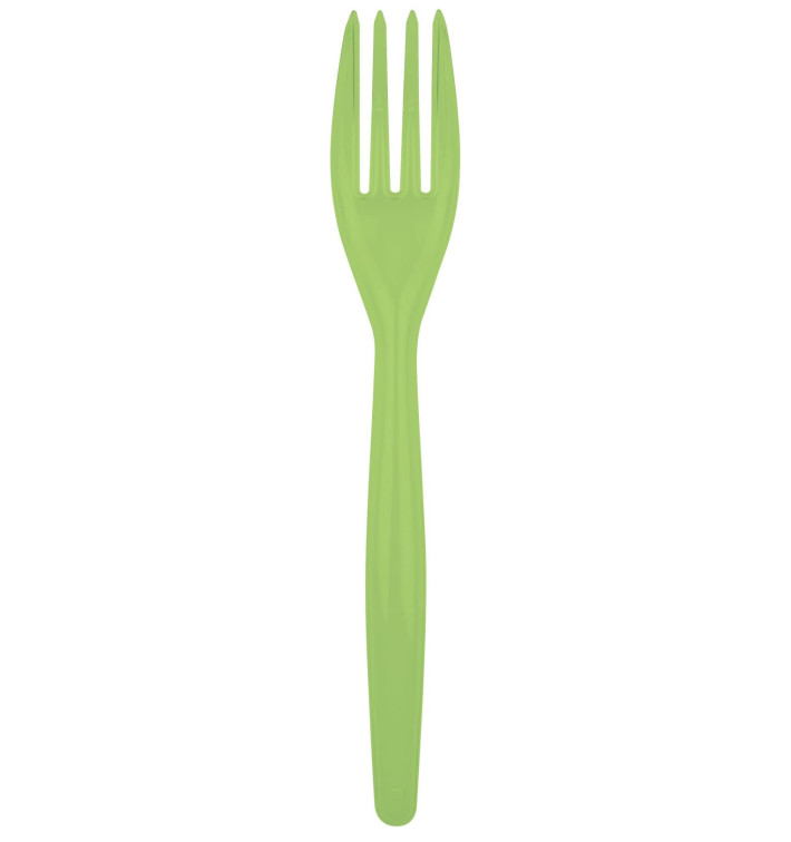 Tenedor de Plastico Easy PS Verde Lima 180mm (20 Uds) Tenedor de Plastico Easy PS Verde Lima 180mm (20 Uds)