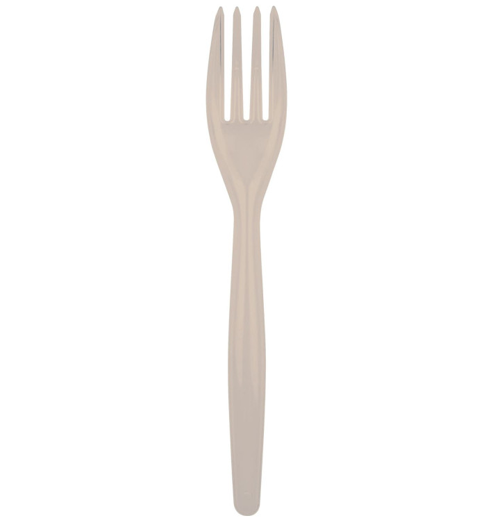 Tenedor de Plastico Easy PS Beige 180mm (20 Uds) Tenedor de Plastico Easy PS Beige 180mm (20 Uds)