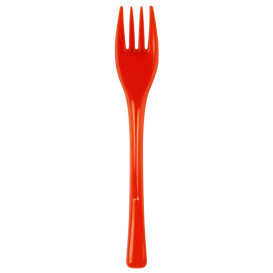 Tenedor de Plastico Fly Rojo Transp.140mm (50 Uds)