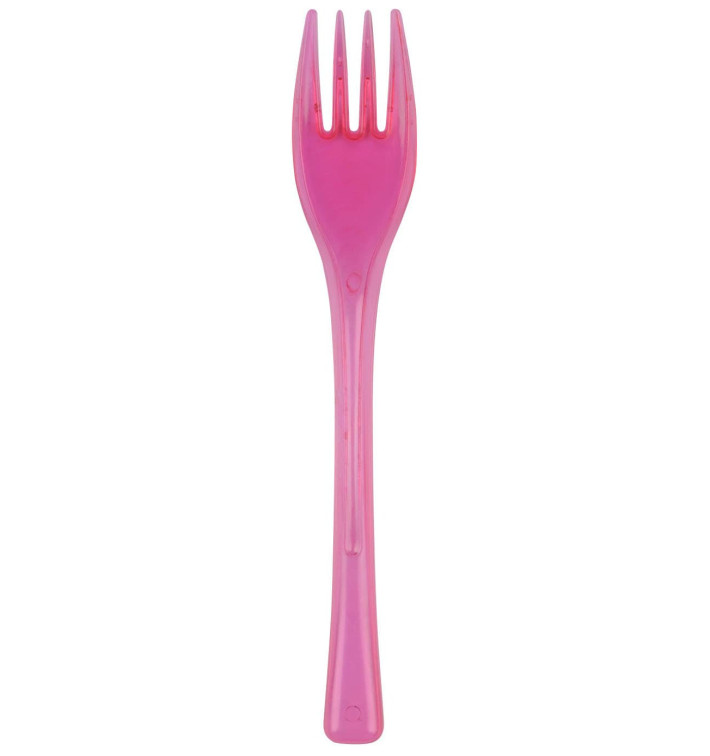 Tenedor de Plastico Fly Fucsia Transp. 140mm (50 Uds) Tenedor de Plastico Fly Fucsia Transp. 140mm (50 Uds)