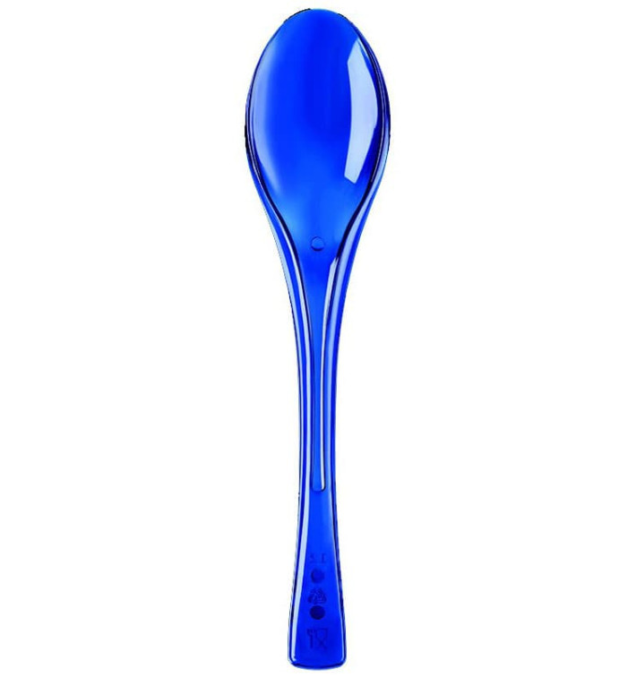 Cuchara de Plastico Fly Azul Transp. 145mm (50 Uds) Cuchara de Plastico Fly Azul Transp. 145mm (50 Uds)