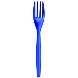 Tenedor de Plastico Easy PS Azul Transp. 180mm (20 Uds)