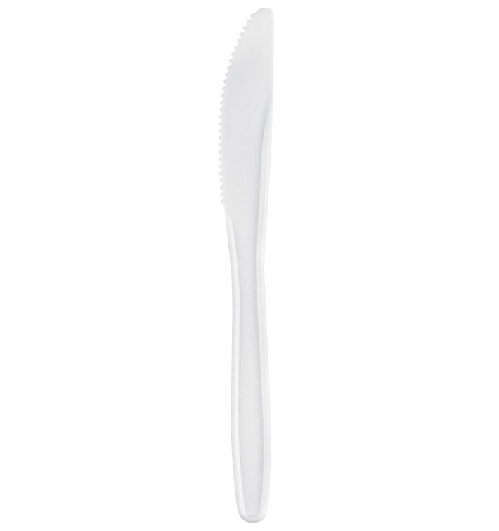 Cuchillo de Plastico Easy PP Blanco 175mm (100 Uds) Cuchillo de Plastico Easy PP Blanco 175mm (100 Uds)
