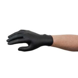 Guantes de Nitrilo Sin Talco Negro Talla L AQL 1.5 (100 Uds)