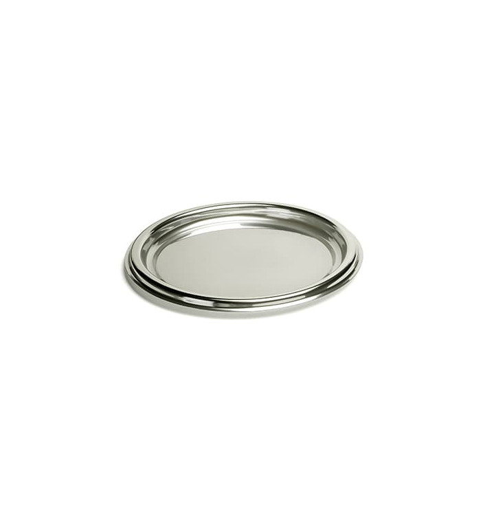 Bandeja Plastico Redonda Plata 30 cm (5 Uds) Bandeja Plastico Redonda Plata 30 cm (5 Uds)