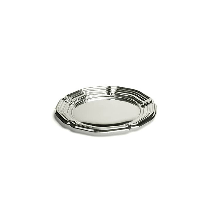Bandeja Plastico Redonda Plata 46 cm (5 Uds) Bandeja Plastico Redonda Plata 46 cm (5 Uds)