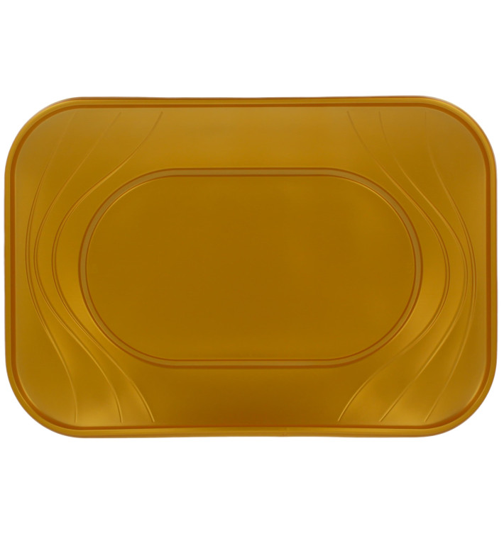 Bandeja de Plastico PP "X-Table" Oro 330x230mm (2 Uds) Bandeja de Plastico PP "X-Table" Oro 330x230mm (2 Uds)