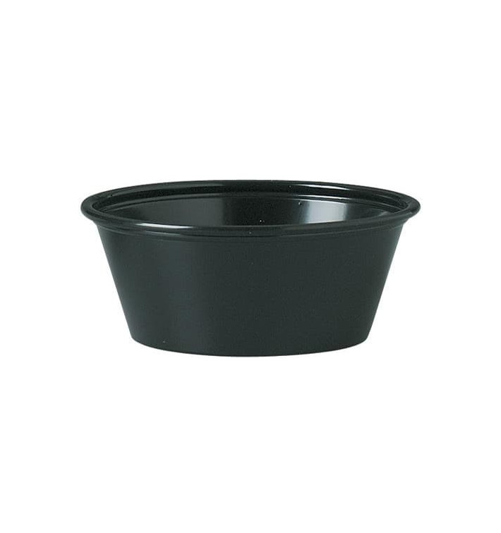 Tarrina de Plastico PS para Salsas Negro 44ml Ø62mm (250 Uds) Tarrina de Plastico PS para Salsas Negro 44ml Ø62mm (250 Uds)