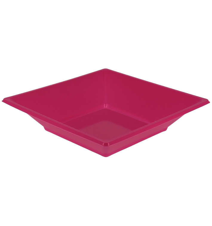 Plato de Plastico Hondo Cuadrado Fucsia 170mm (5 Uds) Plato de Plastico Hondo Cuadrado Fucsia 170mm (5 Uds)