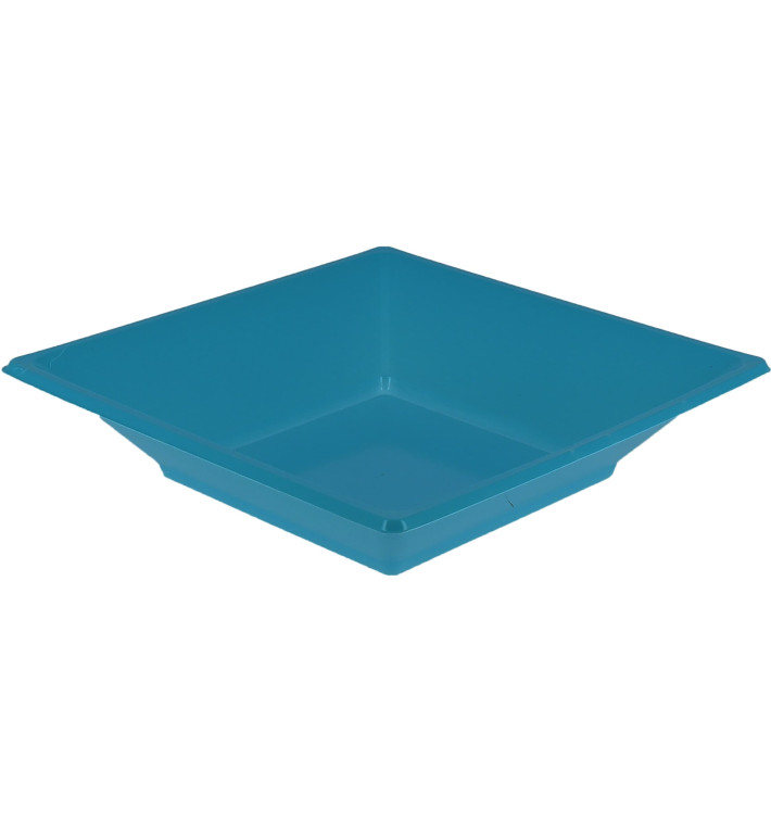 Plato de Plastico Hondo Cuadrado Turquesa 170mm (25 Uds) Plato de Plastico Hondo Cuadrado Turquesa 170mm (25 Uds)