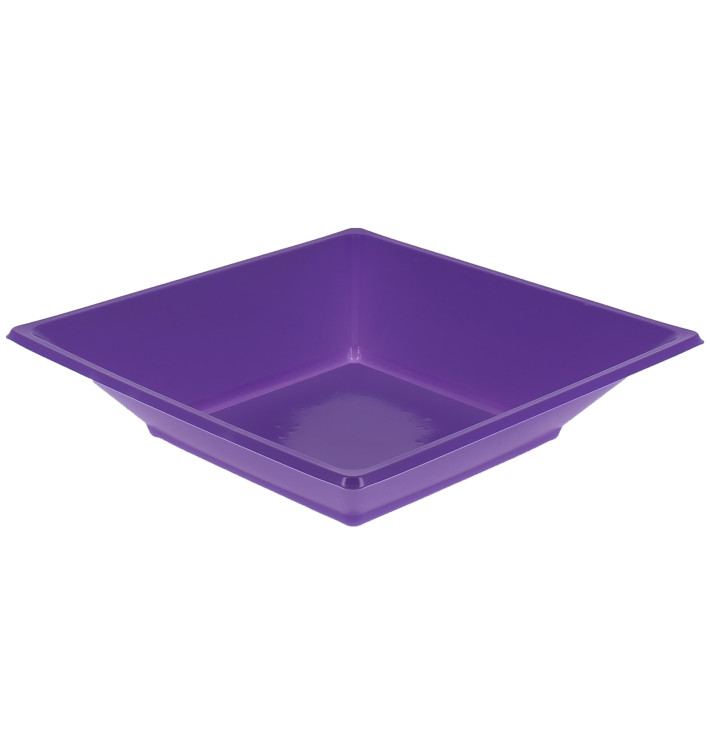 Plato de Plastico Hondo Cuadrado Lila 170mm (5 Uds) Plato de Plastico Hondo Cuadrado Lila 170mm (5 Uds)
