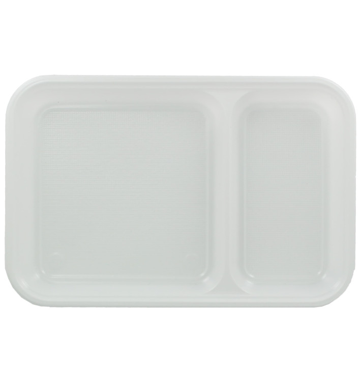 Bandeja de Plastico PS Blanca 2C 270x180mm (50 Uds) Bandeja de Plastico PS Blanca 2C 270x180mm (50 Uds)