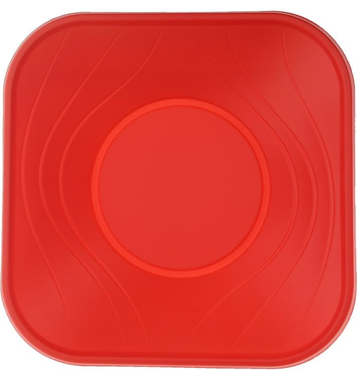Bol de Plastico PP "X-Table" Cuadrado Rojo 180x180mm (8 Uds) Bol de Plastico PP "X-Table" Cuadrado Rojo 180x180mm (8 Uds)