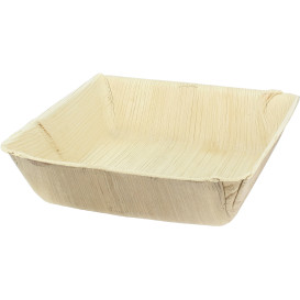 Plato Hondo Cuadrado Hoja de Palma 16x16cm (25 Uds)