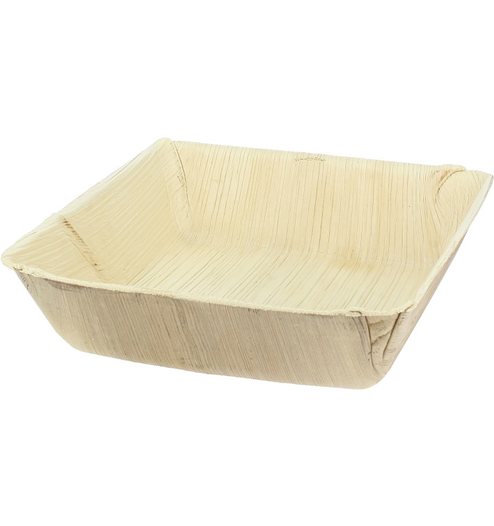 Plato Hondo Cuadrado Hoja de Palma 16x16cm (25 Uds) Plato Hondo Cuadrado Hoja de Palma 16x16cm (25 Uds)