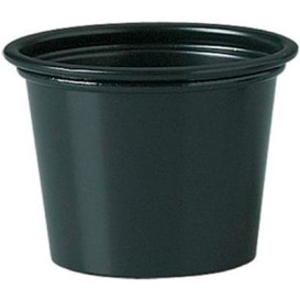 Tarrina de Plastico PP Salsas Negro 30ml Ø48mm (250 Uds) 
