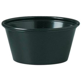 Tarrina de Plastico PP para Salsas Negro 60ml Ø66mm (125 Uds) 