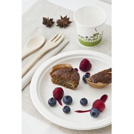 Plato Caña de Azucar Blanco Ø260mm (25 Uds)