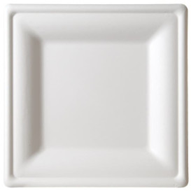 Plato Cuadrado Caña de Azucar Blanco 260x260mm (10 Uds)