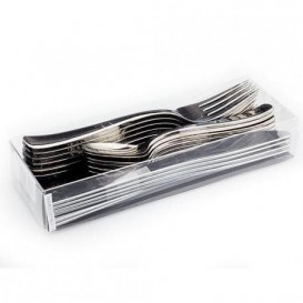 Kit de Tenedor, Cuchillo y Cucharilla Metalizados (1 Kit)