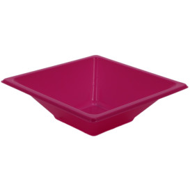 Bol de Plastico Cuadrado Fucsia 120x120x40mm (12 Uds)