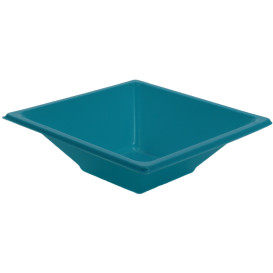 Bol de Plastico Cuadrado Turquesa 120x120x40mm (12 Uds)
