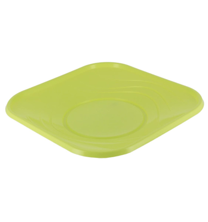 Plato de Plastico PP "X-Table" Cuadrado Lima 180mm (8 Uds) Plato de Plastico PP "X-Table" Cuadrado Lima 180mm (8 Uds)