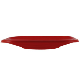 Plato de Plastico PP "X-Table" Cuadrado Rojo 230mm (8 Uds)