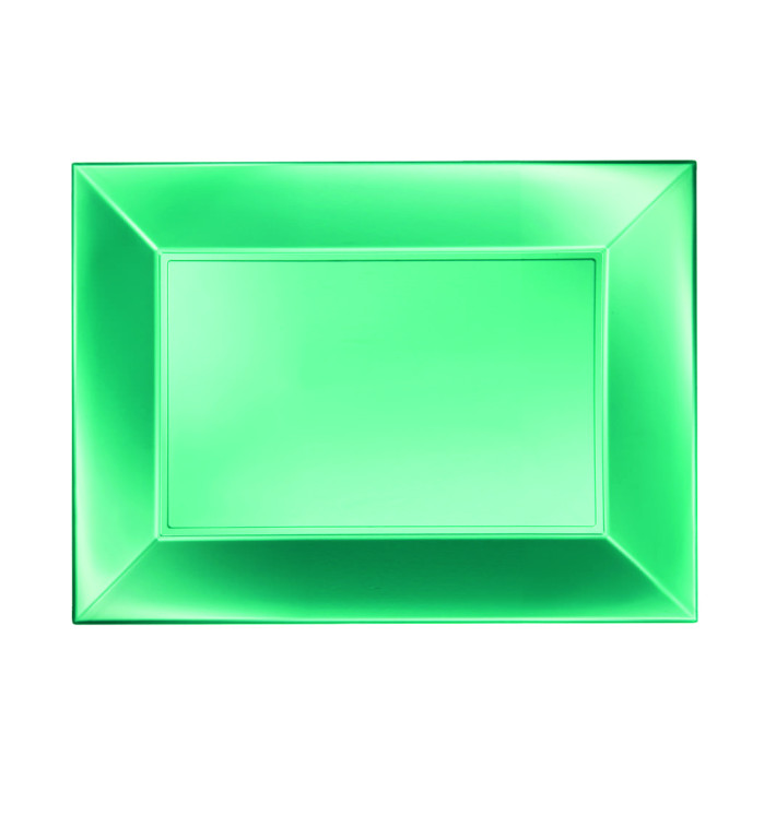 Bandeja Plastico Verde Nice Pearl PP 280x190mm (12 Uds) Bandeja Plastico Verde Nice Pearl PP 280x190mm (12 Uds)