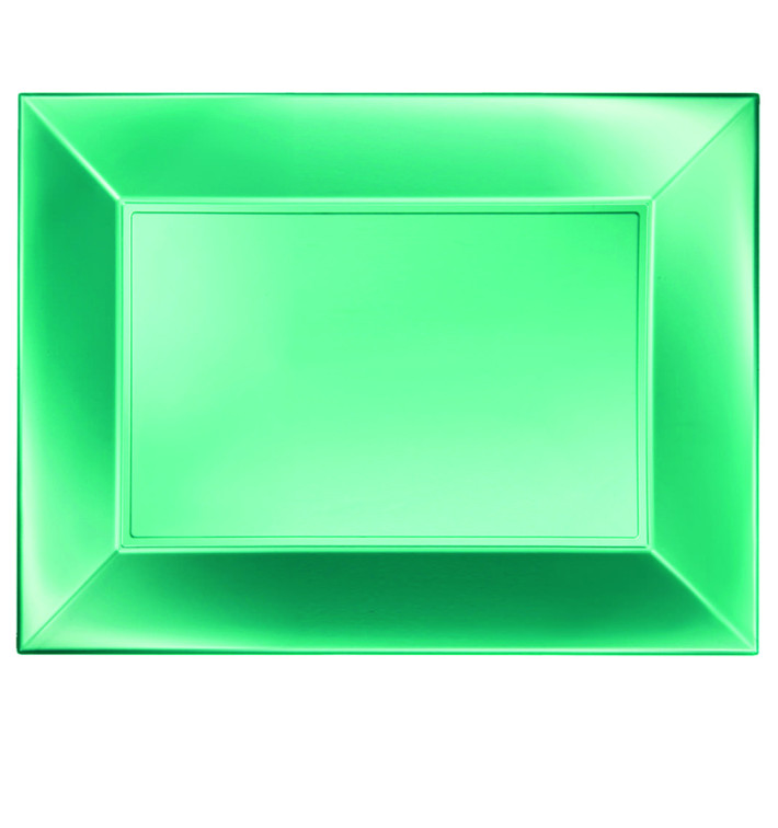 Bandeja Plastico Verde Nice Pearl PP 345x230mm (6 Uds) Bandeja Plastico Verde Nice Pearl PP 345x230mm (6 Uds)