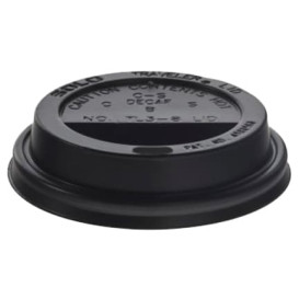 Tapa Agujero Vaso 6 y 8 Oz Negro Ø7,9cm (100 Uds)