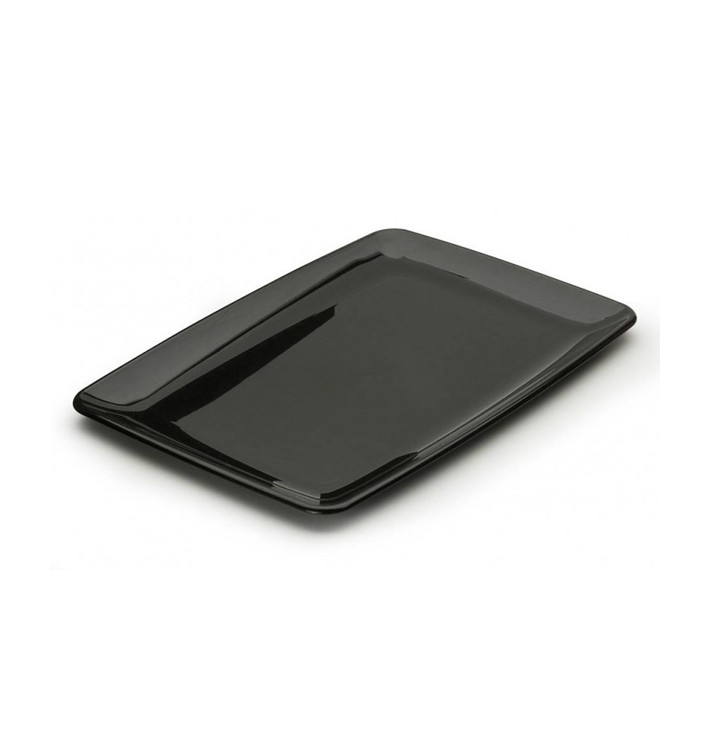 Bandeja Plastico Rectangular Dura Negro 20x28 cm (20 Uds) Bandeja Plastico Rectangular Dura Negro 20x28 cm (20 Uds)
