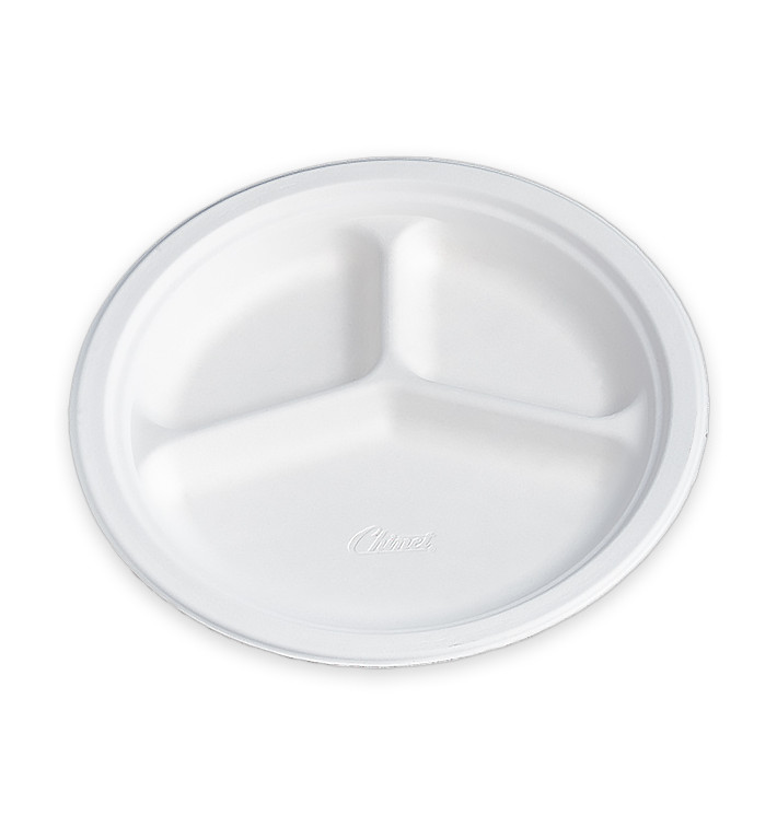 Plato de Cartón Chinet 3 Compartimentos 260 mm (135 Uds) Plato de Cartón Chinet 3 Compartimentos 260 mm (135 Uds)