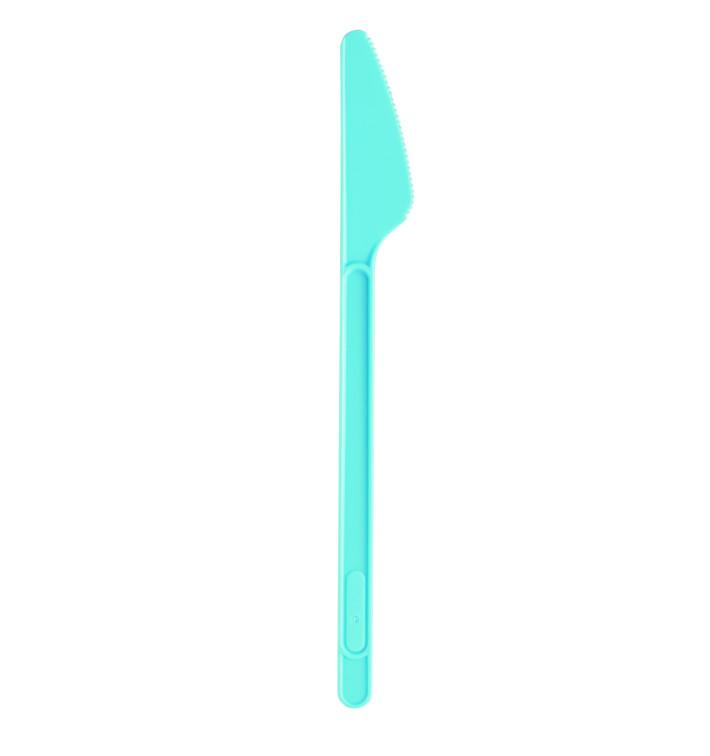 Cuchillo de Plastico PS Azul Claro 175mm (20 Uds) Cuchillo de Plastico PS Azul Claro 175mm (20 Uds)